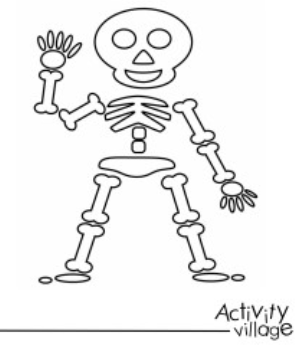 A skeleton coloring page for kids