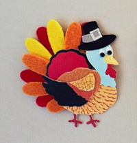 turkey wearing black hat